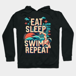 Eat, Sleep, Swim, Repeat Hoodie